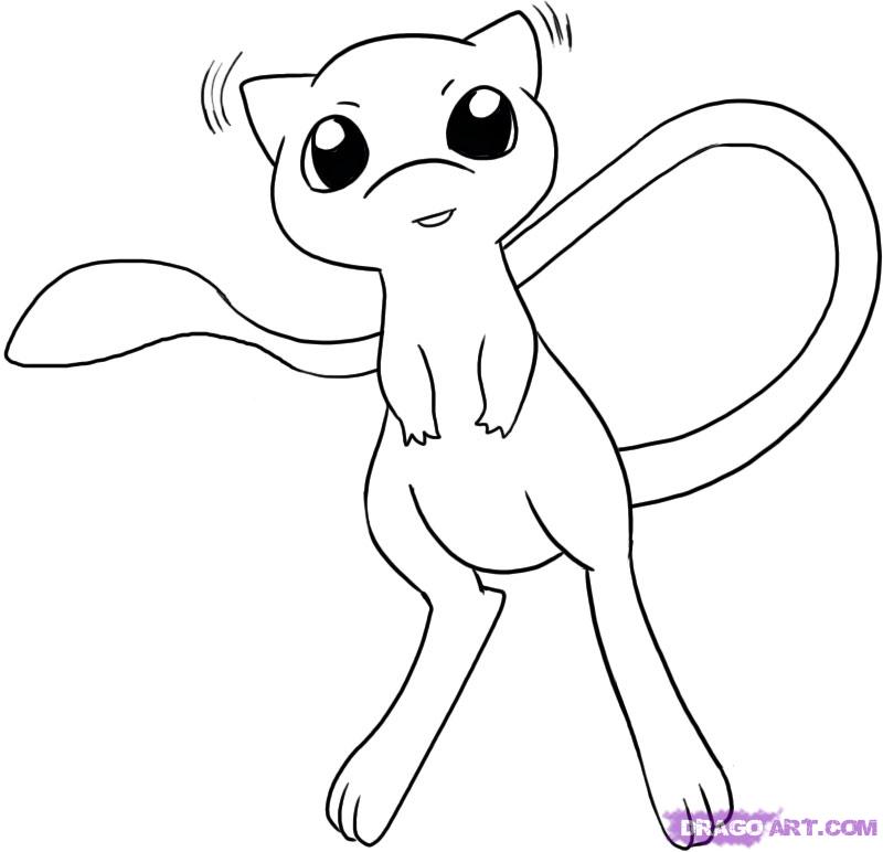 800x772 how to draw mew, step - Mew Drawing