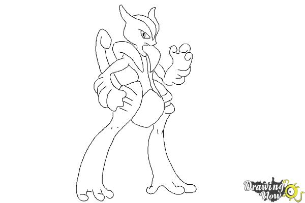 600x400 How To Draw Mega Mewtwo X - Mewtwo Drawing