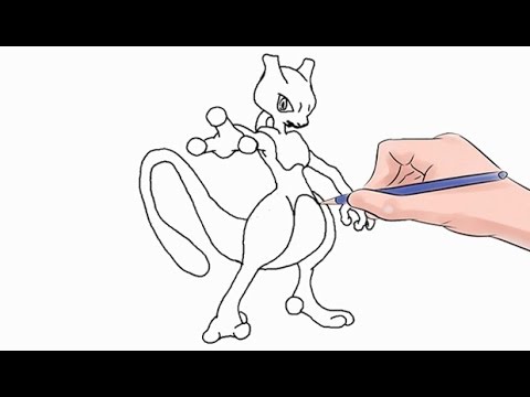 480x360 How To Draw The Pokemon Mewtwo Easy Step - Mewtwo Drawing