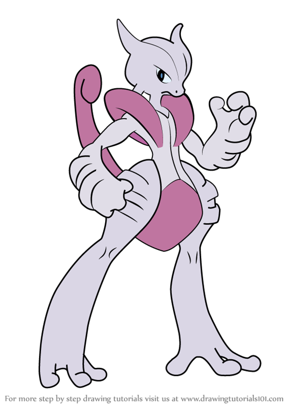 565x800 Learn How To Draw Mega Mewtwo X From Pokemon - Mewtwo Drawing
