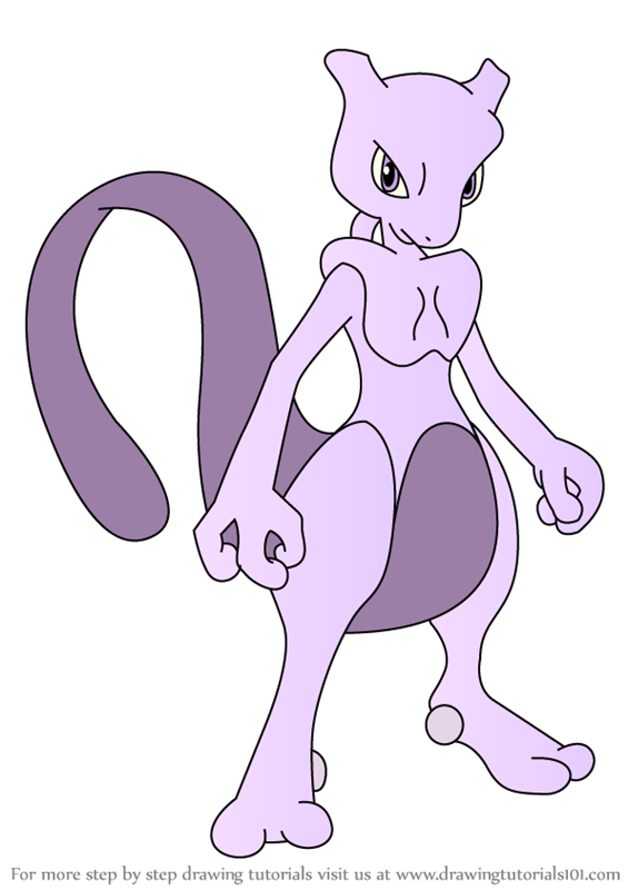 565x800 Learn How To Draw Mewtwo From Pokemon - Mewtwo Drawing