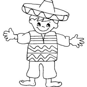 300x300 mexican boy coloring - Mexican Boy Drawing