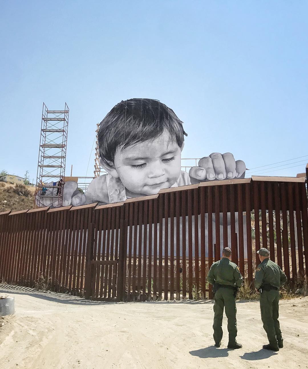 1080x1296 A Child Peers Over The Usmexico Border Wall In A Giant New - Mexican Boy Drawing