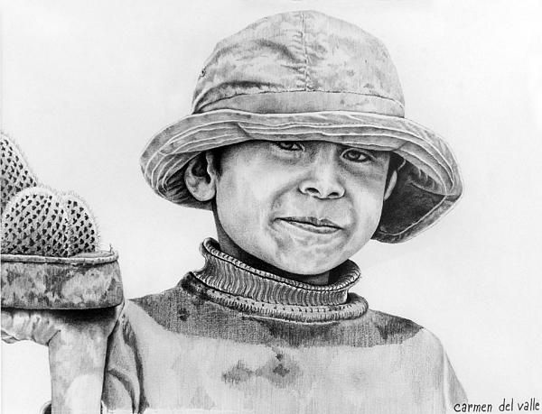600x459 mexican boy selling cactus paintings - Mexican Boy Drawing