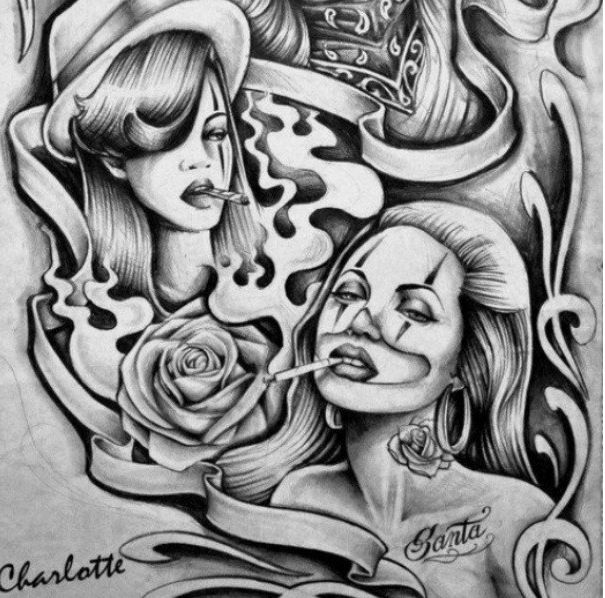 605x598 huge collection of 'mexican drawing chola' download more than - Mexican Clown Drawings