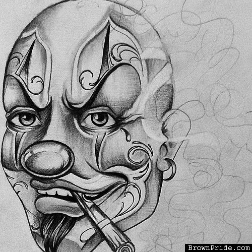 Cholo Clown Face Drawing myrissakrenzler