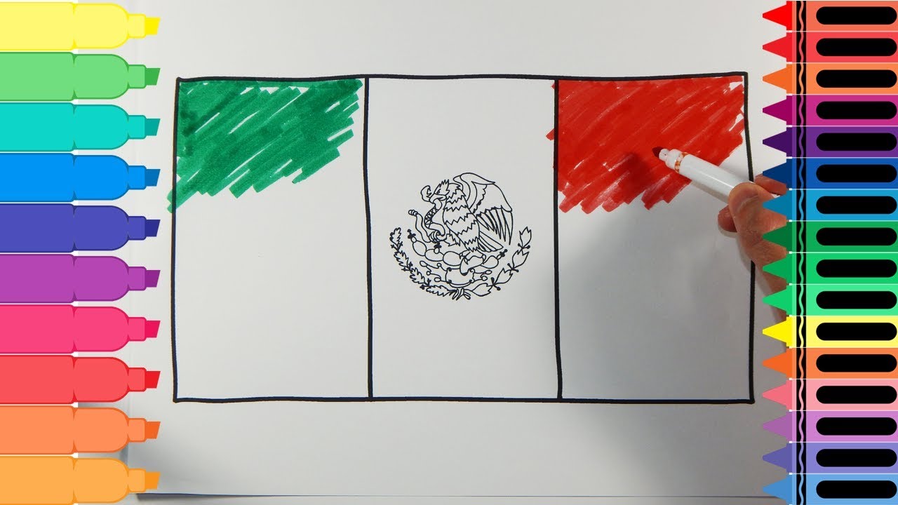 1280x720 How To Draw Mexico Flag - Mexican Drawings