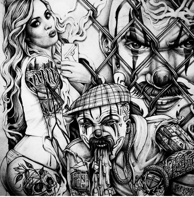 Mexican Gangster Drawings Art
