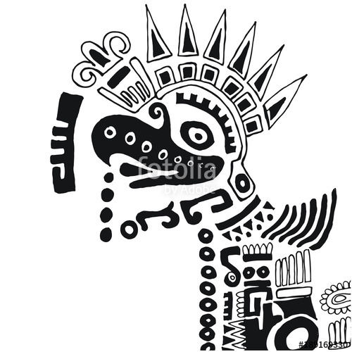 500x500 Mexican Aztec Drawing Eagle Tatoo Stock Image And Royalty Free - Mexican Eagle Drawing