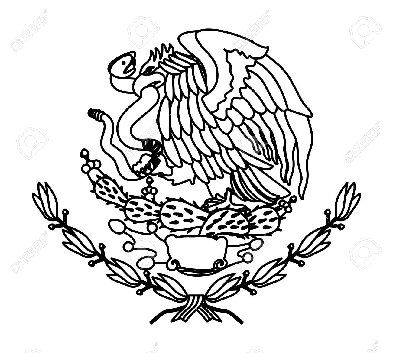 Mexican Flag Eagle Drawing at Explore collection