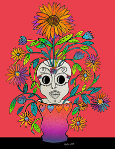 232x300 Mexican Flowers Drawings Fine Art America - Mexican Flowers Drawing