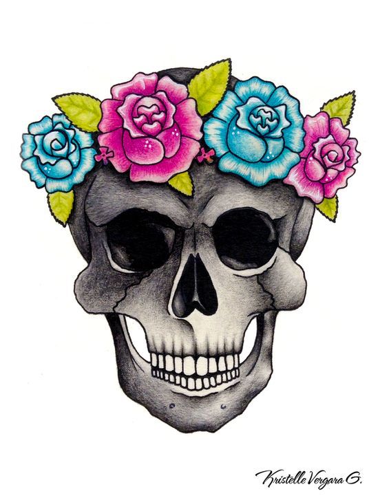 552x727 Mexican Skull Images - Mexican Flowers Drawing