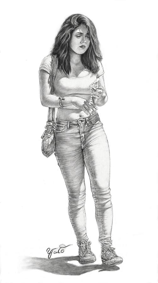 502x900 Leisure Afternoon Drawing - Mexican Girl Drawing