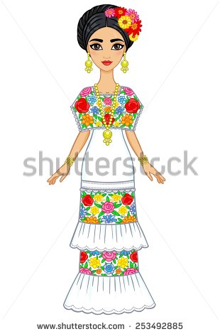 310x470 mexican girl cartoon image group - Mexican Girl Drawing