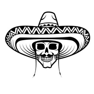 300x300 mexican hat and skull car decal sticker ebay - Mexican Hat Drawing