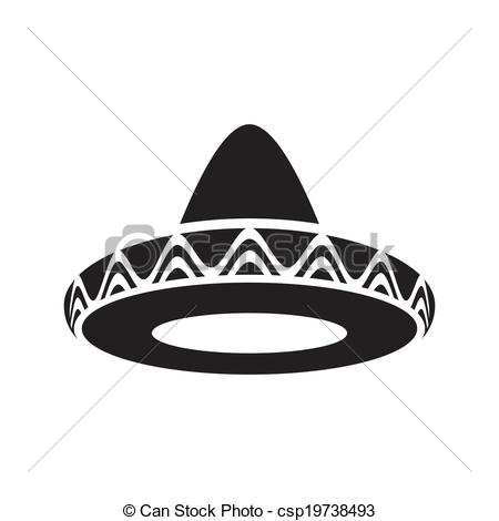 450x470 mexican hat black vector mexican hat sombrero icon isolated - Mexican Hat Drawing