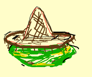 300x250 Watermelon With A Mexican Hat Drawing - Mexican Hat Drawing