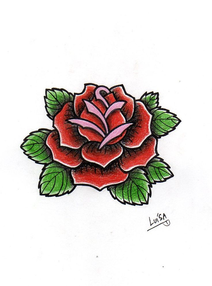 736x996 Traditional Old School Flower Tattoos - Mexican Rose Drawing