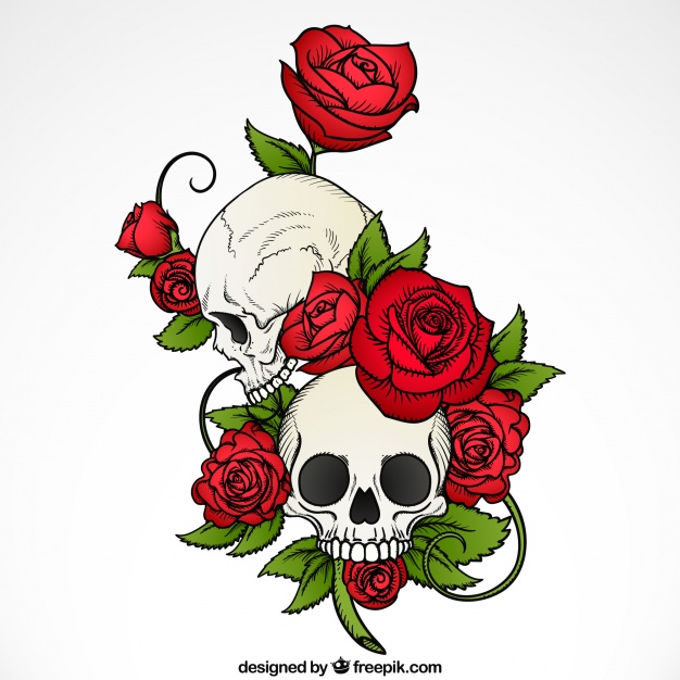 626x626 Rose Skull Vectors, Photos And Free Download - Mexican Rose Drawing