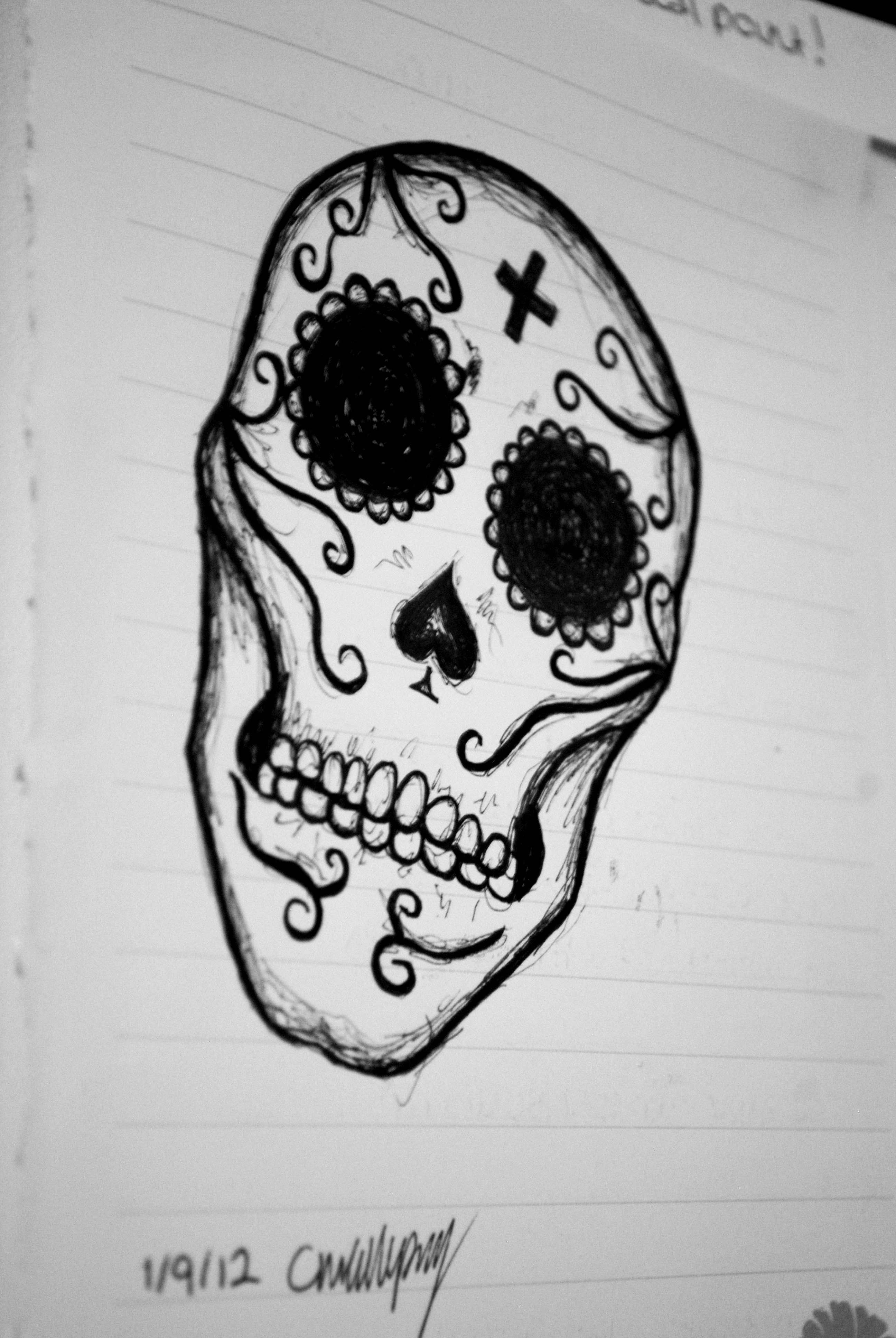 2592x3872 Drawing Skullsproject - Mexican Rose Drawing