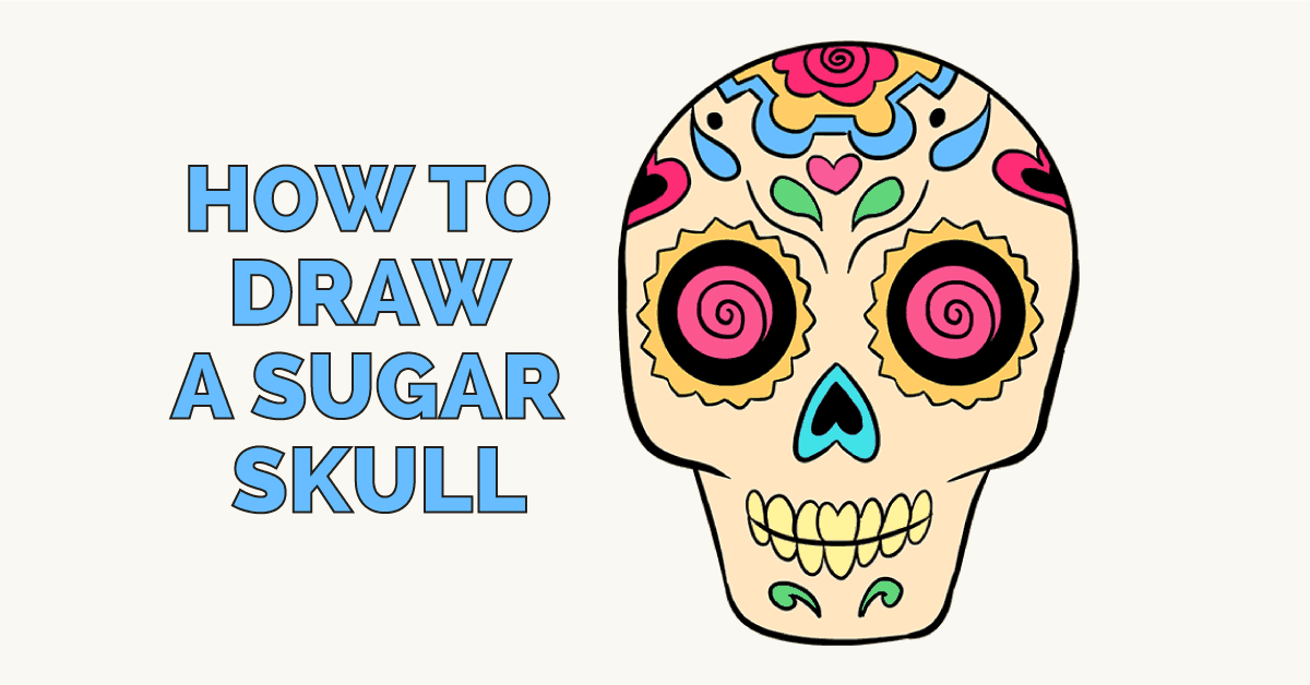 1200x628 How To Draw A Sugar Skull Step - Mexican Skull Drawing