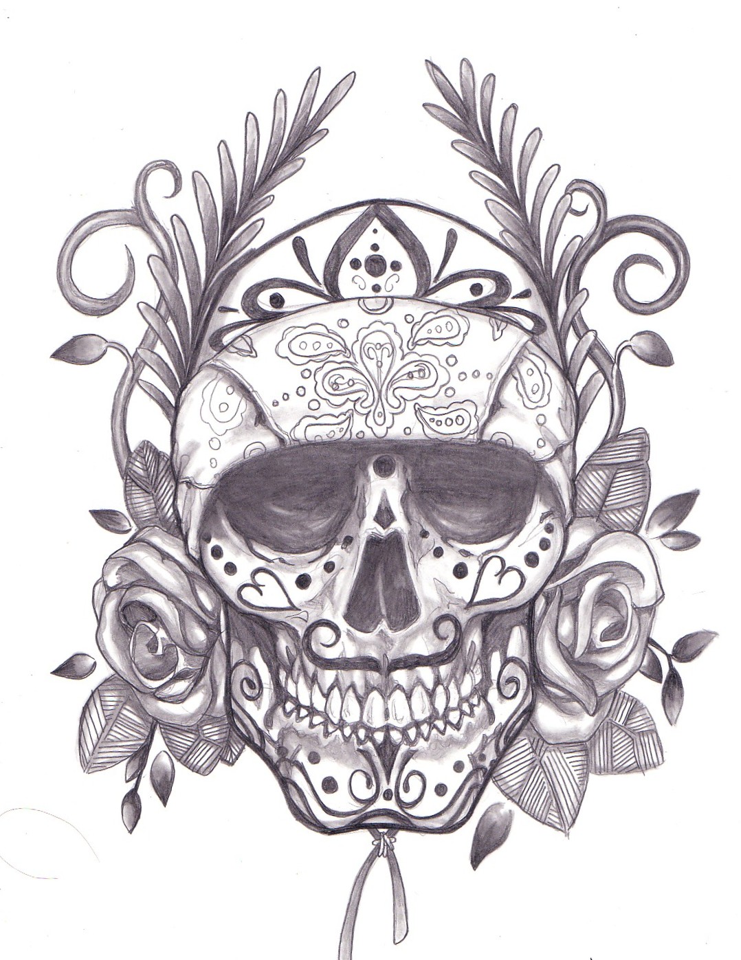 1078x1397 another sugar skull drawing jmg creations - Mexican Skull Drawing