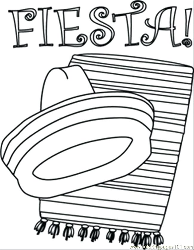 650x838 fiesta coloring pages mexican sombrero - Mexican Sombrero Drawing