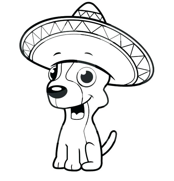 600x627 mexican sombrero coloring - Mexican Sombrero Drawing