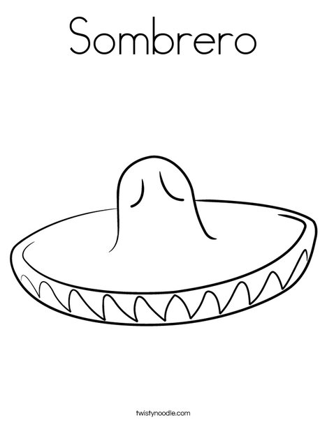 468x605 mexican sombrero coloring - Mexican Sombrero Drawing