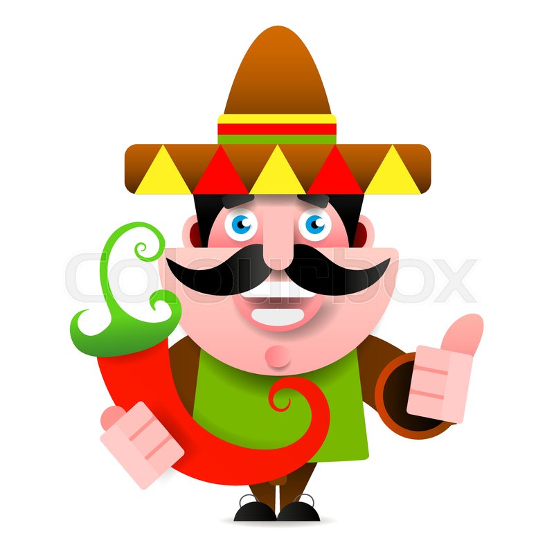 800x800 mexican man in sombrero and poncho stock vector colourbox - Mexican Sombrero Drawing