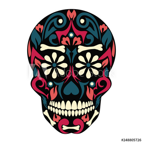500x500 holy death, day of the dead, mexican sugar skull, day of the dead - Mexican Sugar Skull Drawings
