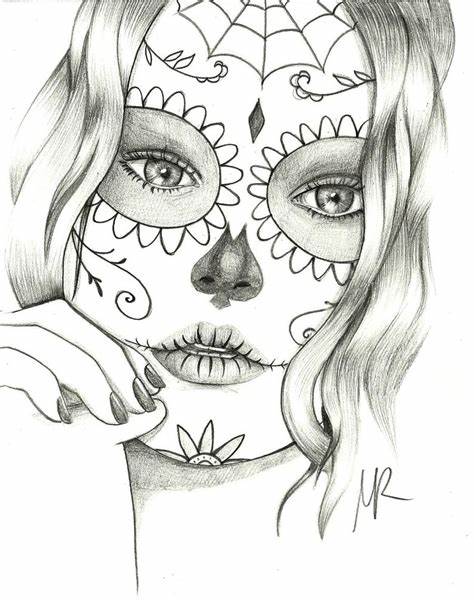 474x601 mexican sugar skull drawing gtgt - Mexican Sugar Skull Drawings