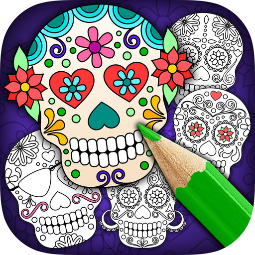 512x512 mexican sugar skull mask coloring pages - Mexican Sugar Skull Drawings