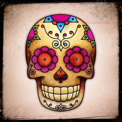 400x400 mexican sugar skull tattoo - Mexican Sugar Skull Drawings