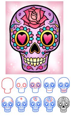 236x386 best sugar skull drawings images drawings, mexican skulls - Mexican Sugar Skull Drawings