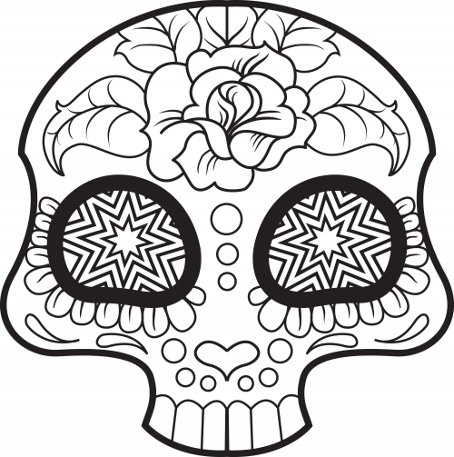 500x503 sugar skull coloring - Mexican Sugar Skull Drawings