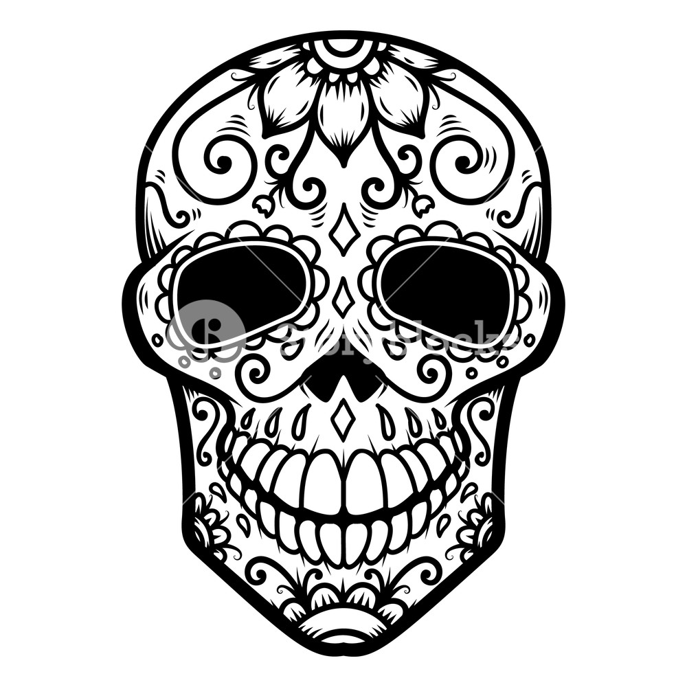 1000x1000 Template Mexican Candy Skull - Mexican Sugar Skull Drawings