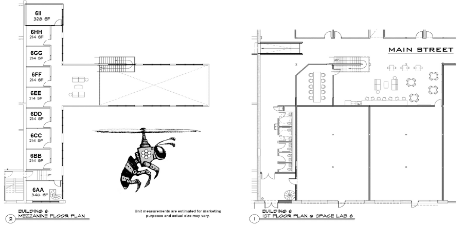 902x441 norwood space center - Mezzanine Drawing