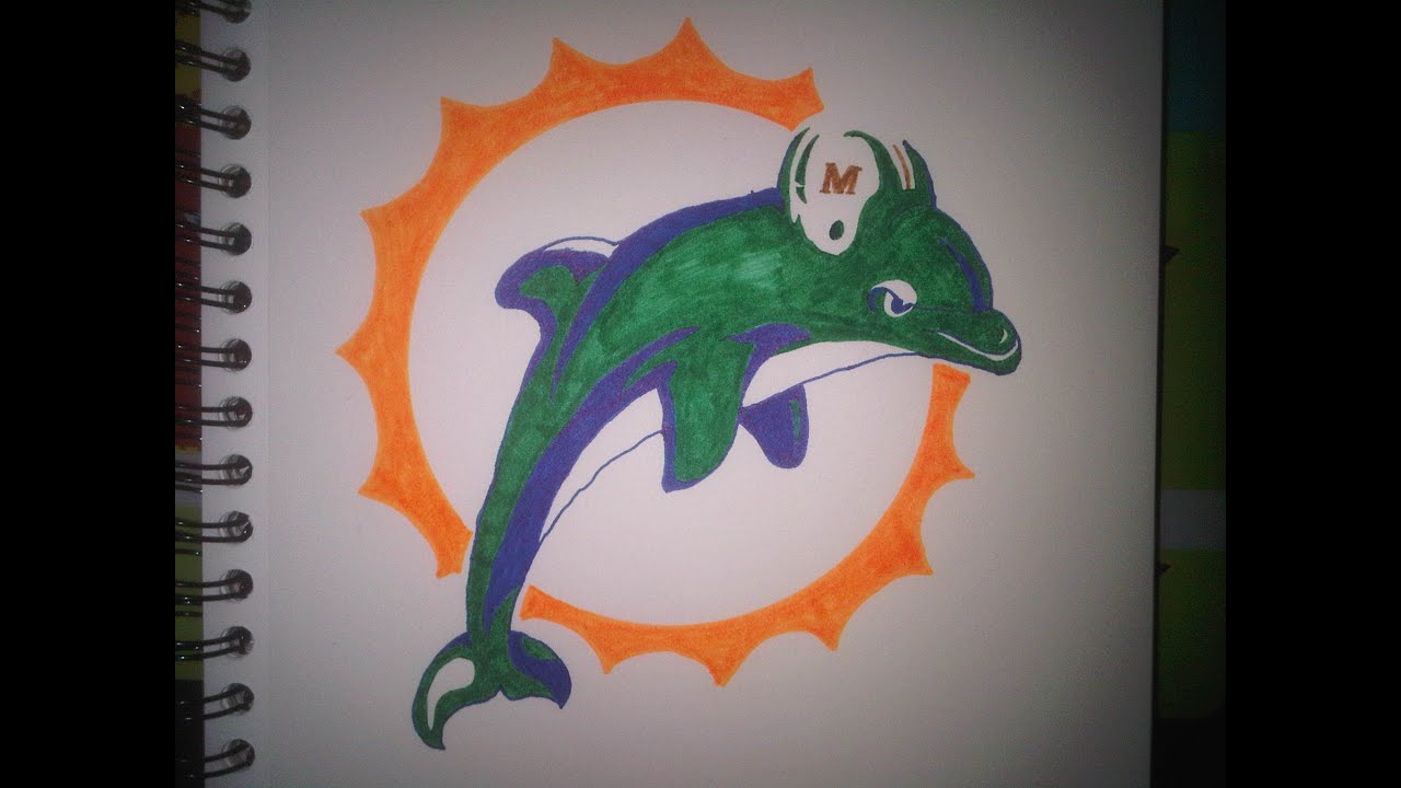 1280x720 how to draw the miami dolphins logo - Miami Dolphins Drawings