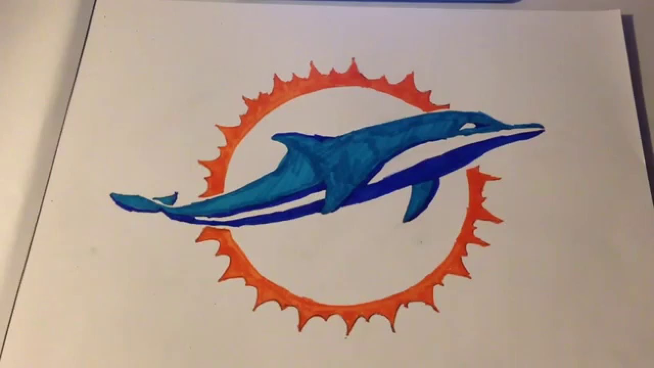 1280x720 how to draw the miami dolphins logo - Miami Dolphins Drawings
