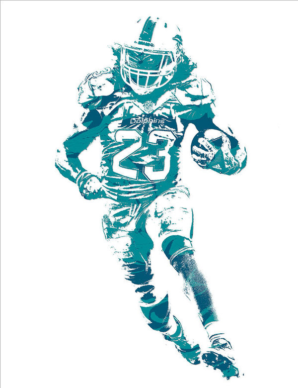 600x780 jay ajayi miami dolphins pixel art poster - Miami Dolphins Drawings