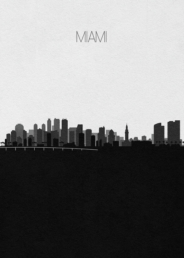 642x900 miami cityscape art drawing - Miami Drawing