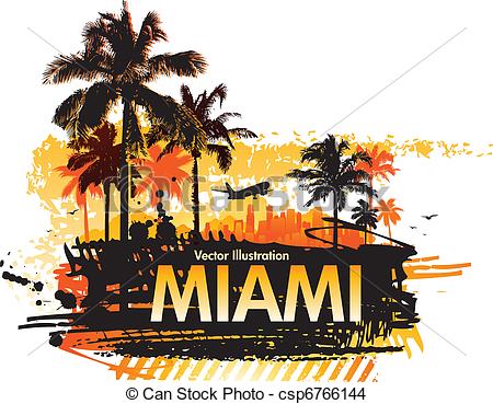 450x369 summer background miami summer abstract background with palm tree - Miami Drawing