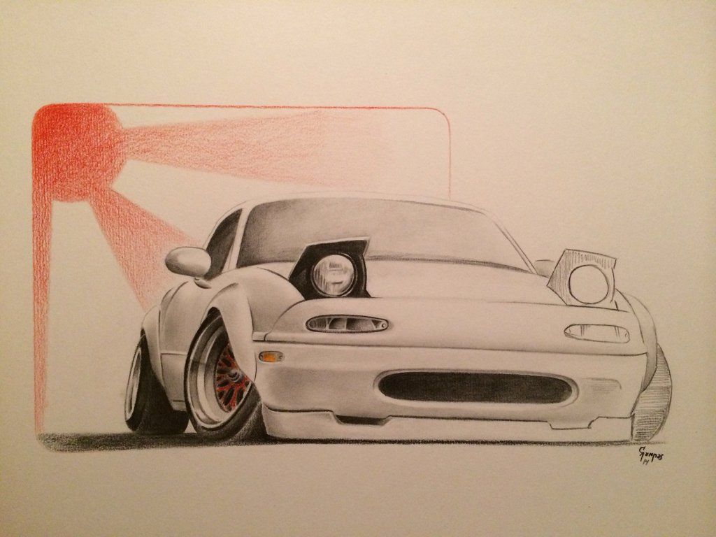 1024x768 Cars - Miata Drawing