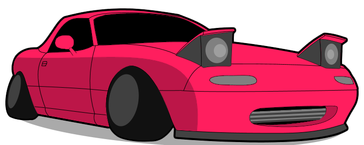 744x296 Stanced Miata Drawing I Made - Miata Drawing