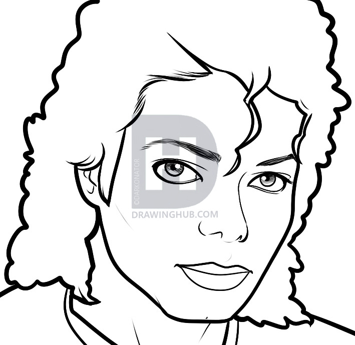 709x689 how to draw michael jackson easy, step - Michael Jackson Drawing
