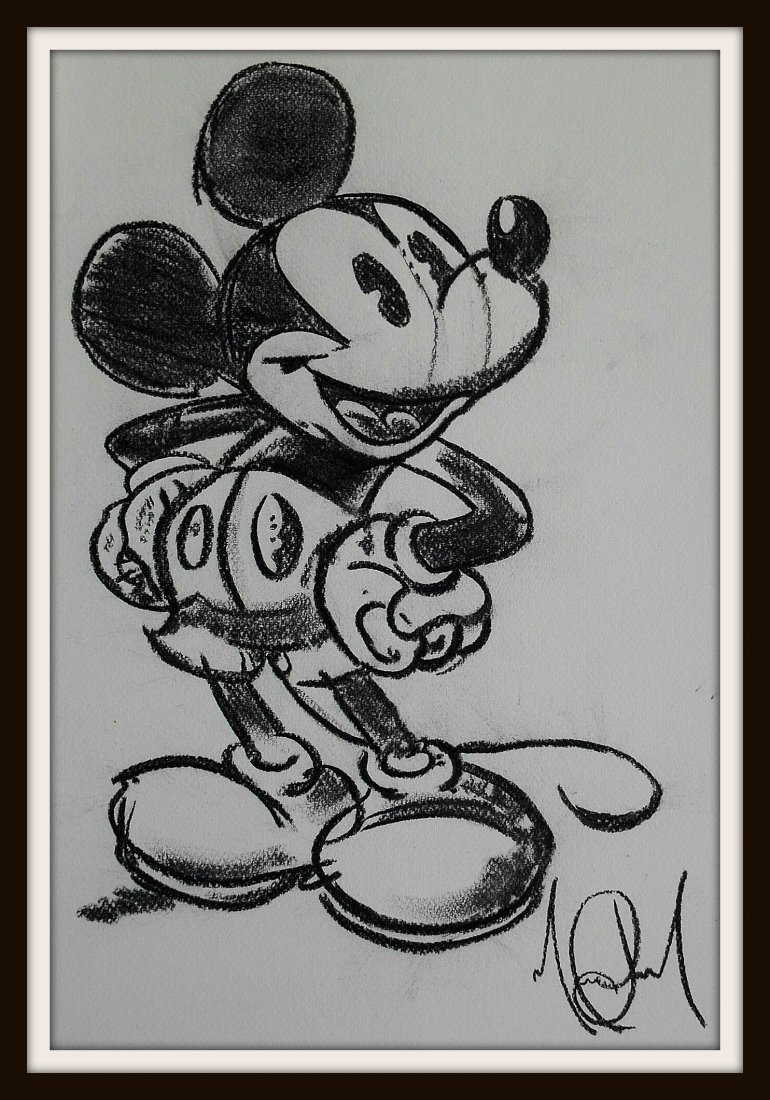 770x1100 michael jackson drawing mickey mouse in charcoal - Michael Jackson Drawing