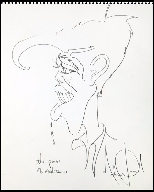 615x764 michael jackson's unseen sketches including self portraits - Michael Jackson Drawing Pictures