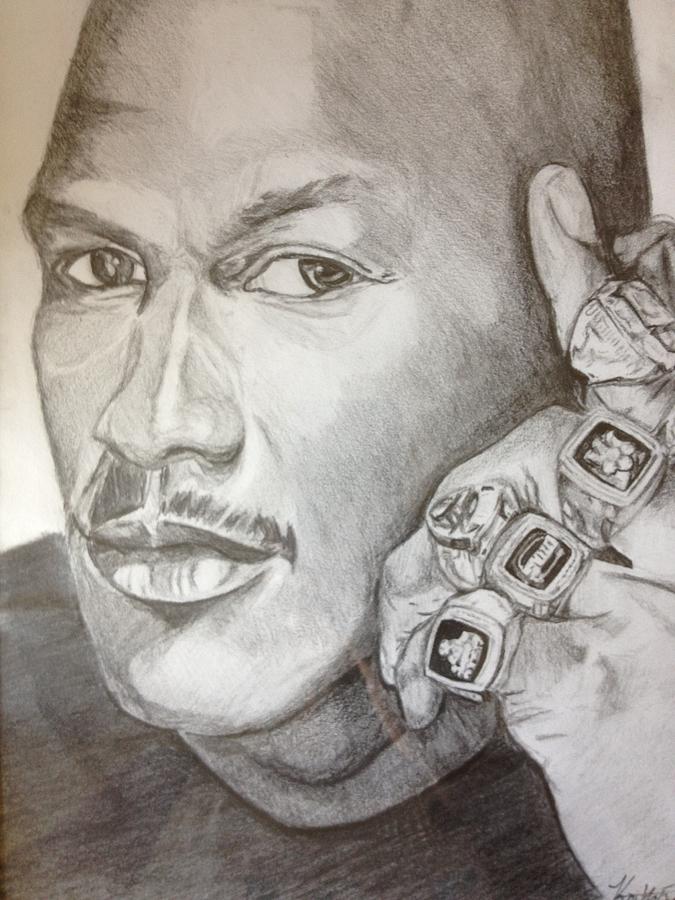 675x900 michael jordan six rings legacy drawing - Michael Jordan Drawing