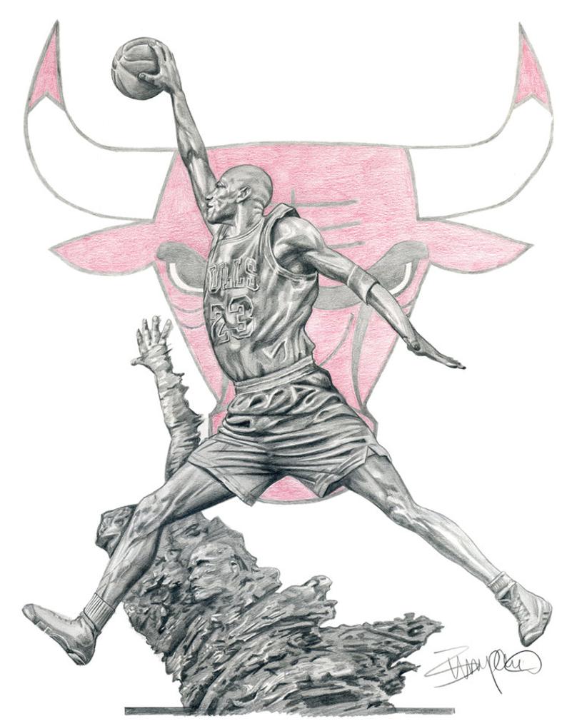 794x1010 michael jordan statue chicago bulls pencil drawing etsy - Michael Jordan Drawing
